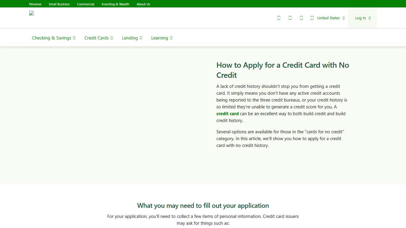 How to Apply for a Credit Card With No Credit TD Bank